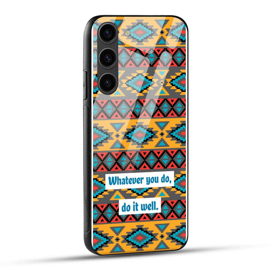 Samsung Galaxy S23 Plus 5G Back Cover Latin Patterns Printed Glass Case