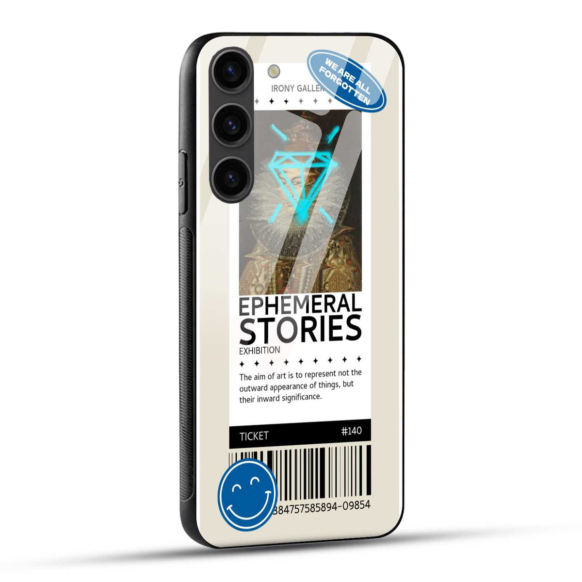 Samsung Galaxy S23 5G Back Cover Classical Painting With A Graffiti Diamond Printed Glass Case