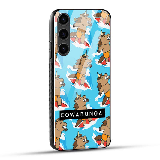 Samsung Galaxy S23 5G Back Cover Surfing Unicorn Printed Glass Case
