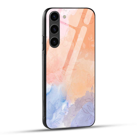 Samsung Galaxy S23 5G Back Cover Pink Aesthetic Watercolor Printed Glass Case
