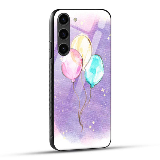 Samsung Galaxy S23 5G Back Cover Balloons Printed Glass Case