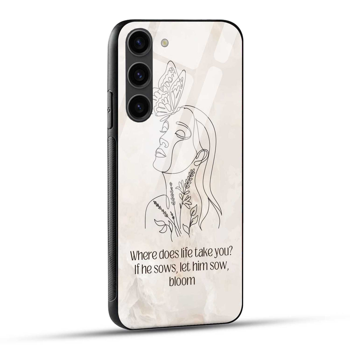 Samsung Galaxy S23 5G Back Cover Let Him Sow Quote Printed Glass Case