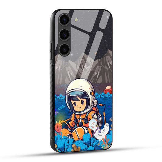 Samsung Galaxy S23 5G Back Cover Cute Astronaut Printed Glass Case