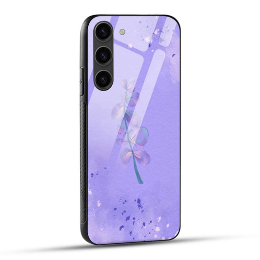 Samsung Galaxy S23 5G Back Cover Purple Pastel Floral Printed Glass Case