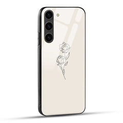Samsung Galaxy S23 5G Back Cover Simple Flower Printed Glass Case