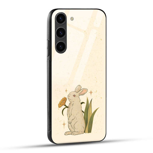 Samsung Galaxy S23 5G Back Cover Vintage Rabbit Printed Glass Case