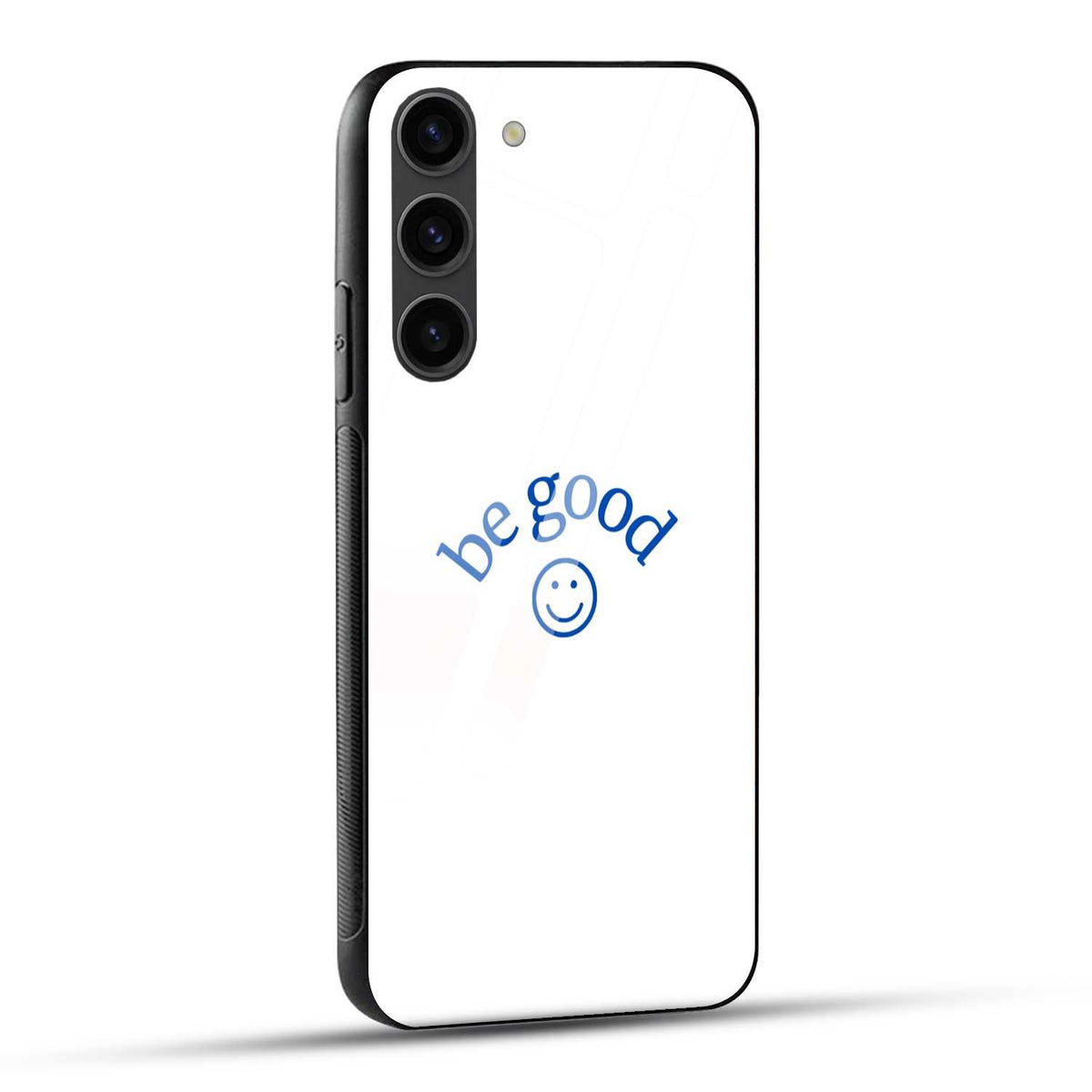 Samsung Galaxy S23 5G Back Cover White Blue Simple Be Good Printed Glass Case