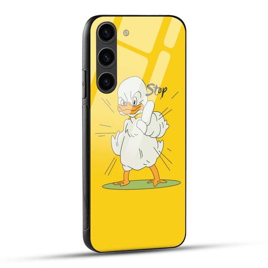 Samsung Galaxy S23 5G Back Cover Yellow Chick Printed Glass Case