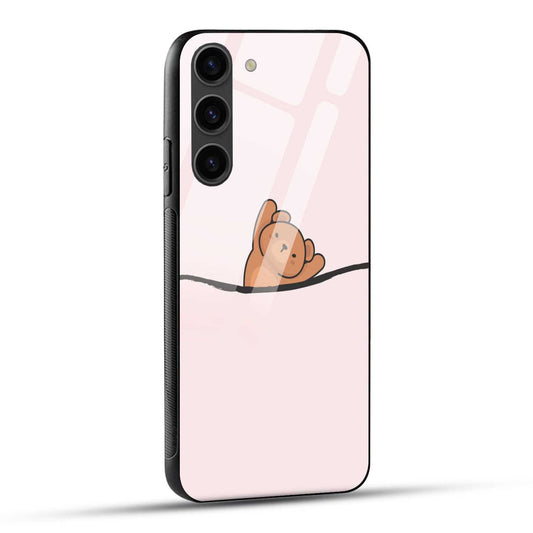 Samsung Galaxy S23 5G Back Cover Cute Teddy Printed Glass Case