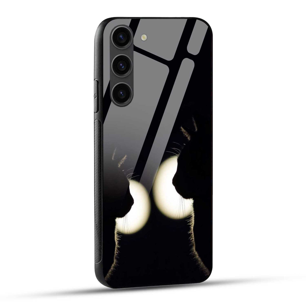 Samsung Galaxy S23 5G Back Cover Black Aesthetic Cat Friendship Printed Glass Case
