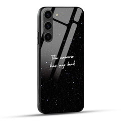 Samsung Galaxy S23 5G Back Cover Black White Dark Stars Positive Affirmation Printed Glass Case