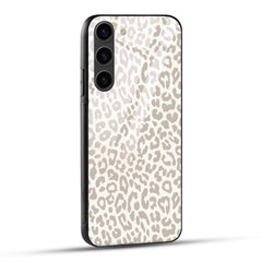 Samsung Galaxy S23 5G Back Cover Off-White Leopard Printed Glass Case