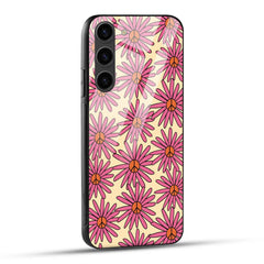 Samsung Galaxy S23 5G Back Cover Retro Floral Doodle Printed Glass Case