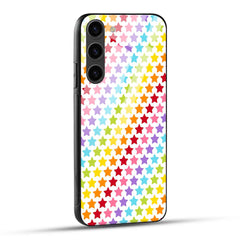 Samsung Galaxy S23 5G Back Cover Rainbow Stars Printed Glass Case
