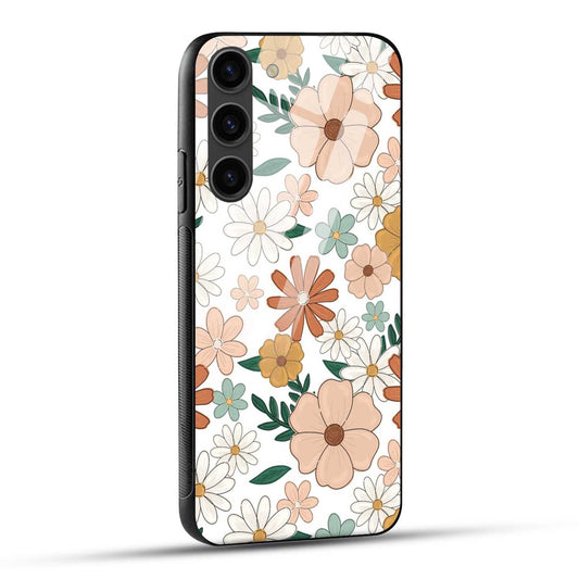 Samsung Galaxy S23 5G Back Cover Retro Multicolour Floral  Printed Glass Case