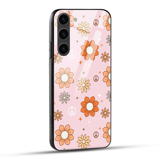 Samsung Galaxy S23 Plus 5G Back Cover Retro Aesthetic Flowers Printed Glass Case