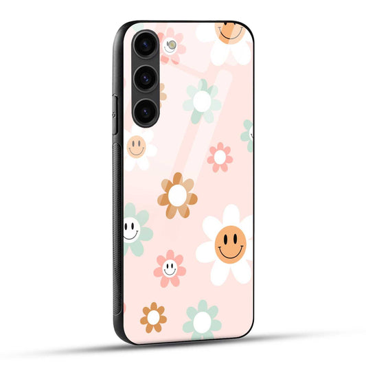 Samsung Galaxy S23 Plus 5G Back Cover Smiling Flowers Printed Glass Case