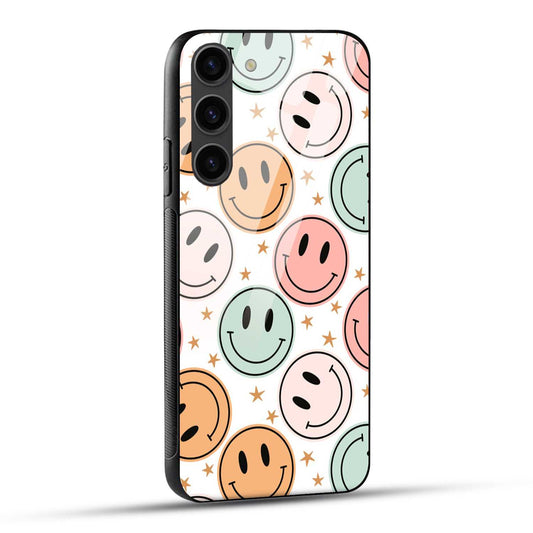 Samsung Galaxy S23 Plus 5G Back Cover Smiling Flowers And Stars Printed Glass Case