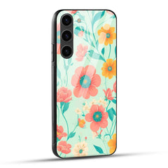 Samsung Galaxy S23 5G Back Cover Retro Flowers Multicolour Printed Glass Case