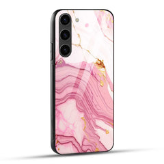 Samsung Galaxy S23 Plus 5G Back Cover Pink White Marble Printed Glass Case