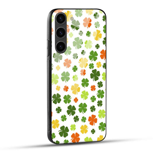 Samsung Galaxy S23 Plus 5G Back Cover Doodle Of Leaf Printed Glass Case
