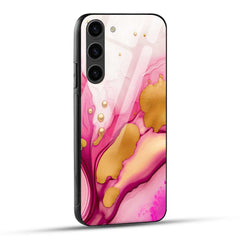 Samsung Galaxy S23 Plus 5G Back Cover Golden Marble Printed Glass Case