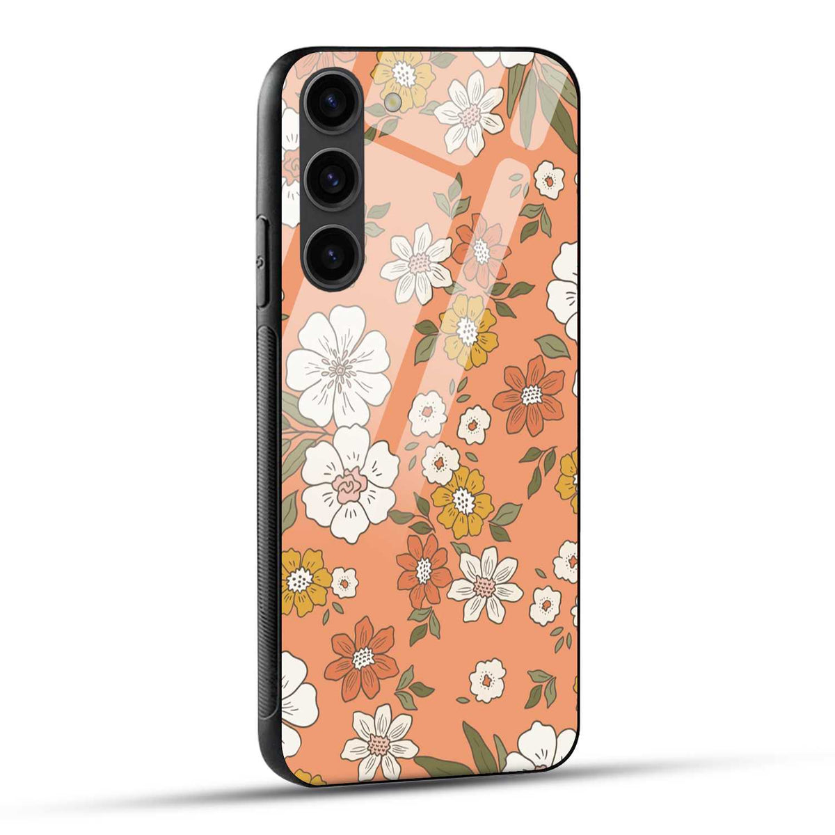 Samsung Galaxy S23 Plus 5G Back Cover Retro Florals Printed Glass Case