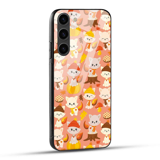 Samsung Galaxy S23 Plus 5G Back Cover Cute Kittys Printed Glass Case