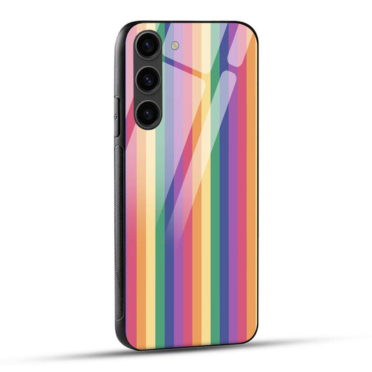 Samsung Galaxy S23 Plus 5G Back Cover Striped In Color Printed Glass Case