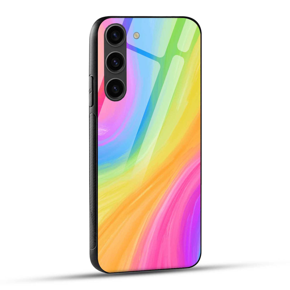 Samsung Galaxy S23 5G Back Cover Rainbow Texture Printed Glass Case