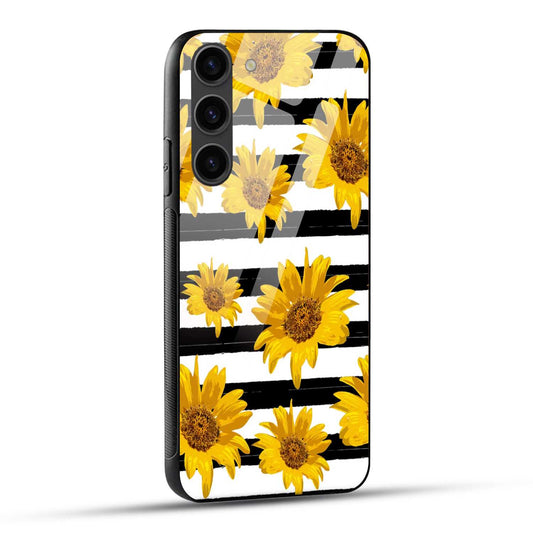 Samsung Galaxy S23 5G Back Cover Beautiful Sunflower Doodle Art Printed Glass Case