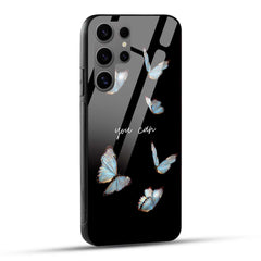 Samsung Galaxy S24 Ultra 5G Back Cover Black Delicate Phrase Printed Glass Case