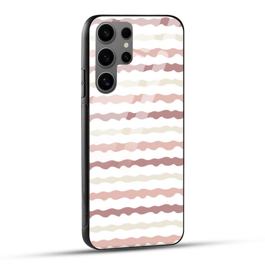 Samsung Galaxy S24 Ultra 5G Back Cover Gray Wave Stripes Printed Glass Case