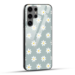 Samsung Galaxy S24 Ultra 5G Back Cover Seamless Flower Doodle Printed Glass Case