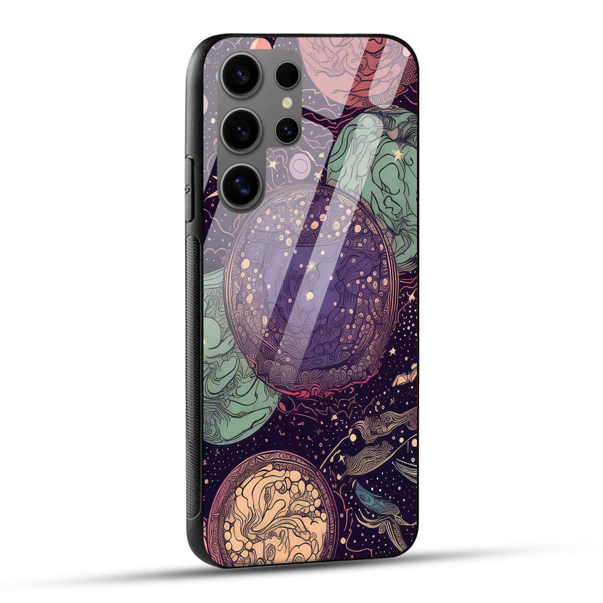 Samsung Galaxy S24 Ultra 5G Back Cover Found New Planet Seamless Art Printed Glass Case