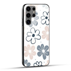 Samsung Galaxy S24 Ultra 5G Back Cover Doodle Of Flower Printed Glass Case