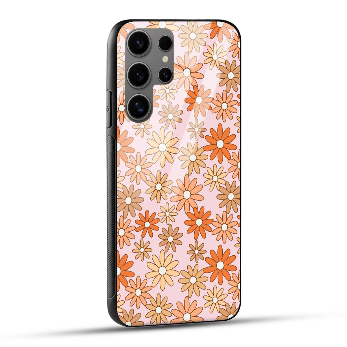 Samsung Galaxy S24 Ultra 5G Back Cover Doodle Of Flowers Printed Glass Case