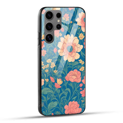 Samsung Galaxy S24 Ultra 5G Back Cover Retro Flowers Art Printed Glass Case