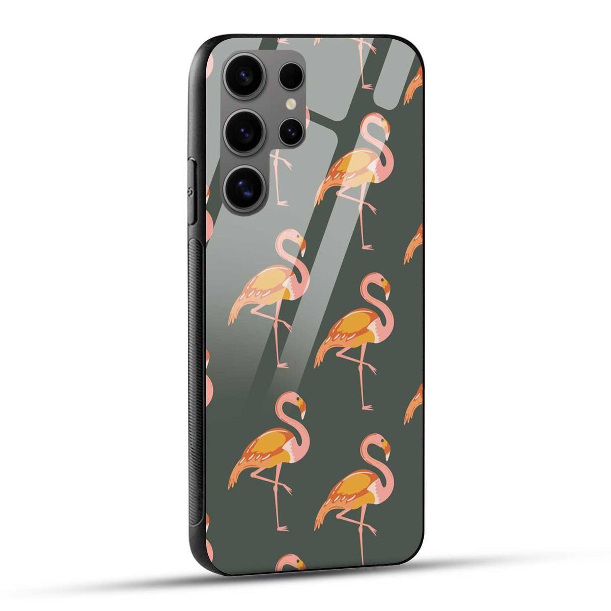 Samsung Galaxy S24 Ultra 5G Back Cover Doodle Of Flamingo Printed Glass Case