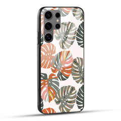 Samsung Galaxy S24 Ultra 5G Back Cover Leaf Pattern Printed Glass Case