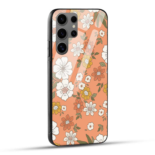 Samsung Galaxy S24 Ultra 5G Back Cover Retro Florals Printed Glass Case