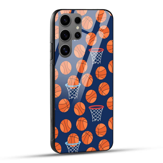 Samsung Galaxy S24 Ultra 5G Back Cover Basket Ball Doodle Art Printed Glass Case
