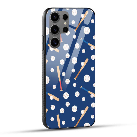 Samsung Galaxy S24 Ultra 5G Back Cover Baseball Art Printed Glass Case