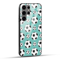 Samsung Galaxy S24 Ultra 5G Back Cover Football Doodle Printed Glass Case