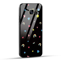 Samsung Galaxy S7 Back Cover Black Designer Glass Case