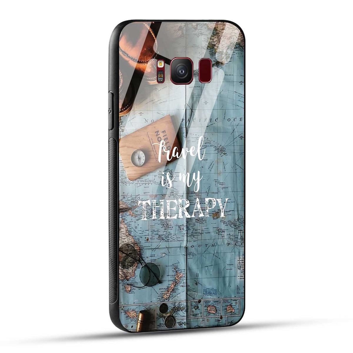 Samsung Galaxy S8 Back Cover Travel Is My Therapy Printed Glass Case