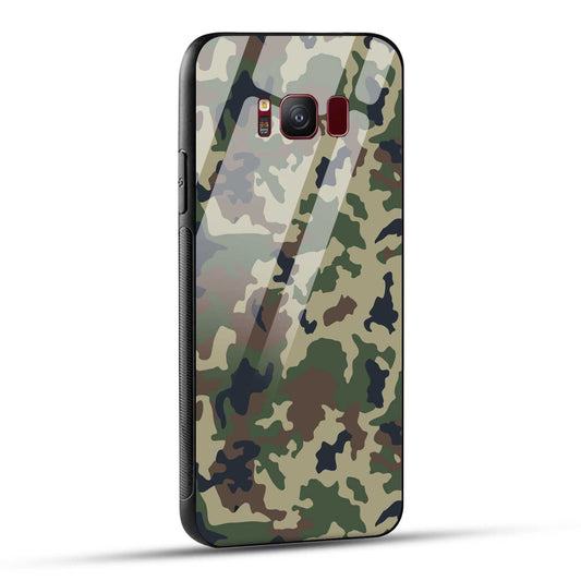 Samsung Galaxy S8 Back Cover Army Pattern Printed Glass Case