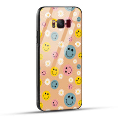 Samsung Galaxy S8 Back Cover Smiley And Flowers Printed Glass Case