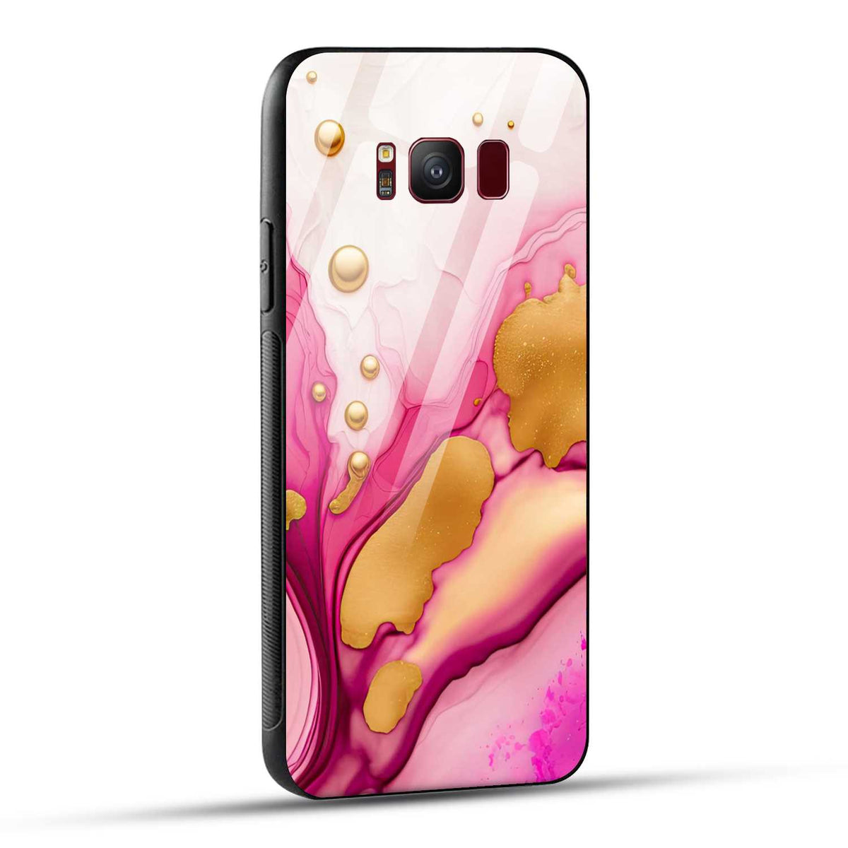 Samsung Galaxy S8 Back Cover Golden Marble Printed Glass Case