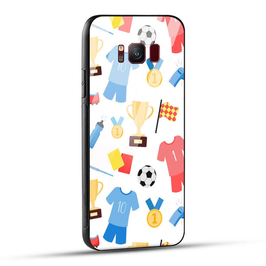 Samsung Galaxy S8 Back Cover Love For Football Printed Glass Case